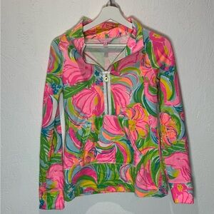 Lilly Pulitzer Elephant So Apeeling Colorful Floral Pullover Popover XXS